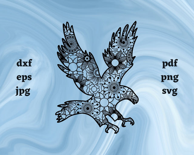 Eagle Mandala SVG Cut File SVG Northern Light SVG 