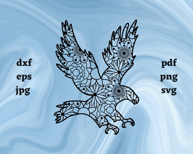 Eagle Mandala SVG Cut File SVG Northern Light SVG 