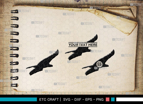Eagle Monogram, Eagle Silhouette, Eagle SVG, Bird Svg, Flying Eagle Svg, Wildlife Svg, SB00259 SVG ETC Craft 