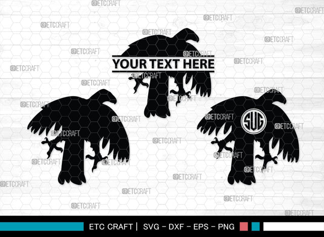 Eagle Monogram, Eagle Silhouette, Eagle SVG, Bird Svg, Flying Eagle Svg, Wildlife Svg, SB00259 SVG ETC Craft 