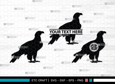 Eagle Monogram, Eagle Silhouette, Eagle SVG, Bird Svg, Flying Eagle Svg, Wildlife Svg, SB00259 SVG ETC Craft 