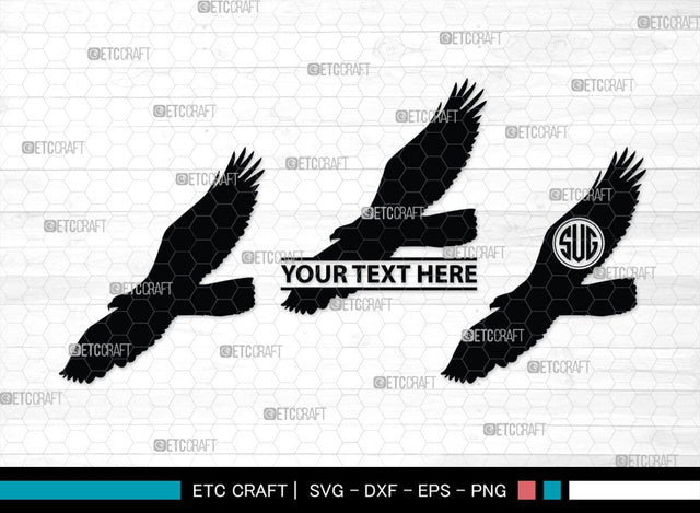 Eagle Monogram, Eagle Silhouette, Eagle SVG, Bird Svg, Flying Eagle Svg, Wildlife Svg, SB00259 SVG ETC Craft 