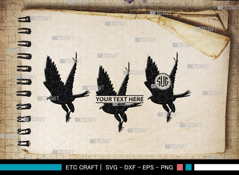 Eagle Monogram, Eagle Silhouette, Eagle SVG, Bird Svg, Flying Eagle Svg, Wildlife Svg, SB00259 SVG ETC Craft 