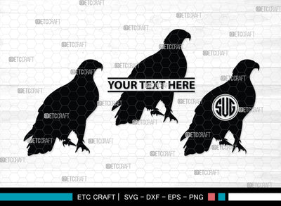 Eagle Monogram, Eagle Silhouette, Eagle SVG, Bird Svg, Flying Eagle Svg, Wildlife Svg, SB00259 SVG ETC Craft 