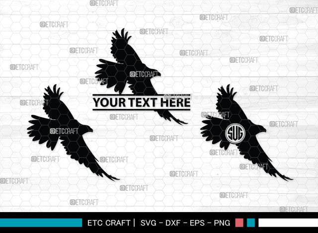 Eagle Monogram, Eagle Silhouette, Eagle SVG, Bird Svg, Flying Eagle Svg, Wildlife Svg, SB00259 SVG ETC Craft 