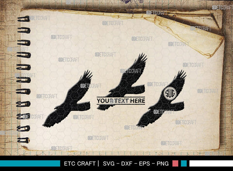 Eagle Monogram, Eagle Silhouette, Eagle SVG, Bird Svg, Flying Eagle Svg, Wildlife Svg, SB00259 SVG ETC Craft 