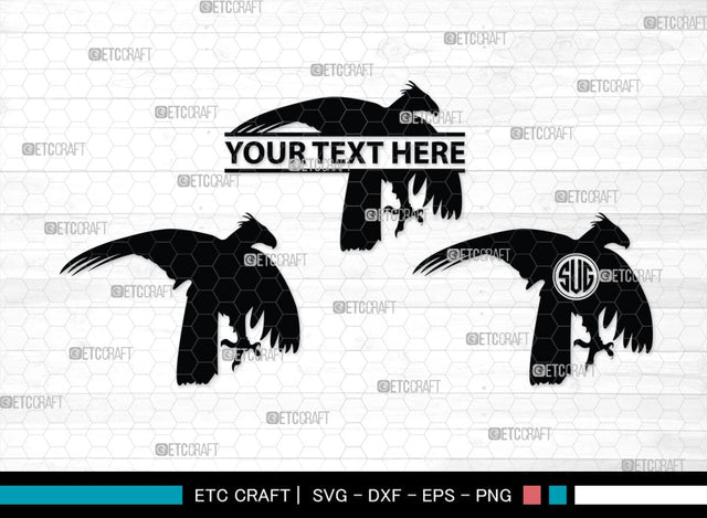 Eagle Monogram, Eagle Silhouette, Eagle SVG, Bird Svg, Flying Eagle Svg, Wildlife Svg, SB00259 SVG ETC Craft 