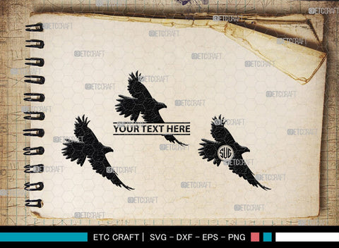 Eagle Monogram, Eagle Silhouette, Eagle SVG, Bird Svg, Flying Eagle Svg, Wildlife Svg, SB00259 SVG ETC Craft 