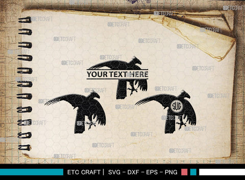 Eagle Monogram, Eagle Silhouette, Eagle SVG, Bird Svg, Flying Eagle Svg, Wildlife Svg, SB00259 SVG ETC Craft 