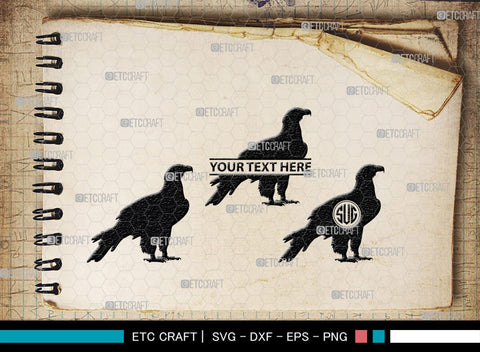 Eagle Monogram, Eagle Silhouette, Eagle SVG, Bird Svg, Flying Eagle Svg, Wildlife Svg, SB00259 SVG ETC Craft 