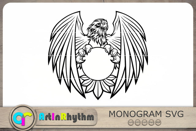 Eagle Monogram Svg, Eagle Circle Monogram Svg, Eagle Svg SVG Artinrhythm shop 