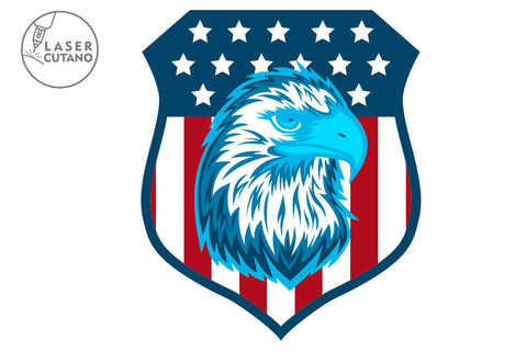 Eagle - Multilayer Laser Cut Files for 4th of July, Mandala, 3D Designs SVG LaserCutano 
