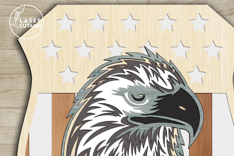 Eagle - Multilayer Laser Cut Files for 4th of July, Mandala, 3D Designs SVG LaserCutano 