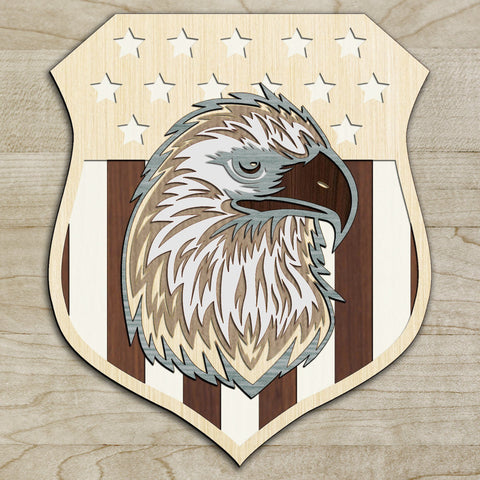 Eagle - Multilayer Laser Cut Files for 4th of July, Mandala, 3D Designs SVG LaserCutano 