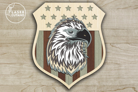 Eagle - Multilayer Laser Cut Files for 4th of July, Mandala, 3D Designs SVG LaserCutano 
