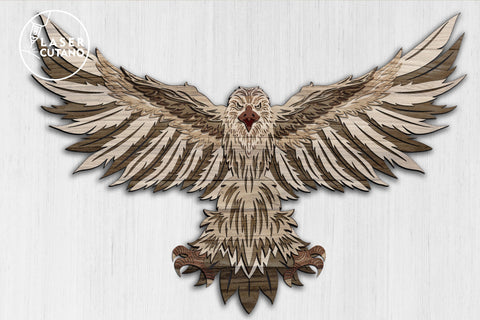 Eagle - Multilayer Laser Cut Files, Mandala, 4th Of July SVGs, 3D Designs SVG LaserCutano 
