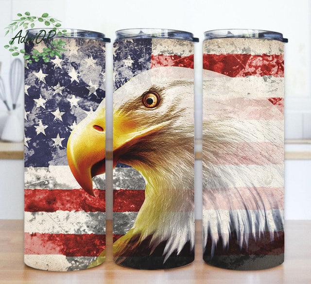 Eagle Tumbler Template, Eagle 20oz Skinny Png, American Flag Tumbler Wrap, Freedom Tumbler Design, Patriotic Sublimation Design, Digital Download Sublimation AdriOP 