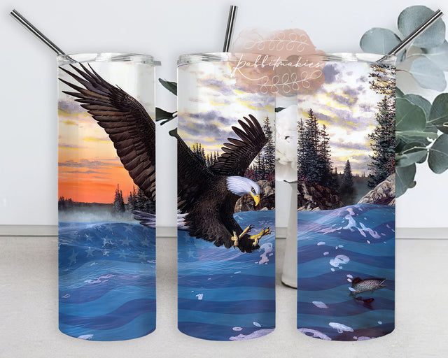 Eagle Tumbler Template, Eagle American Flag 20oz Skinny Tumbler, USA Flag And Water Tumbler Wrap, Eagle Sublimation Design, Instant Download Sublimation Rabbitmakies 