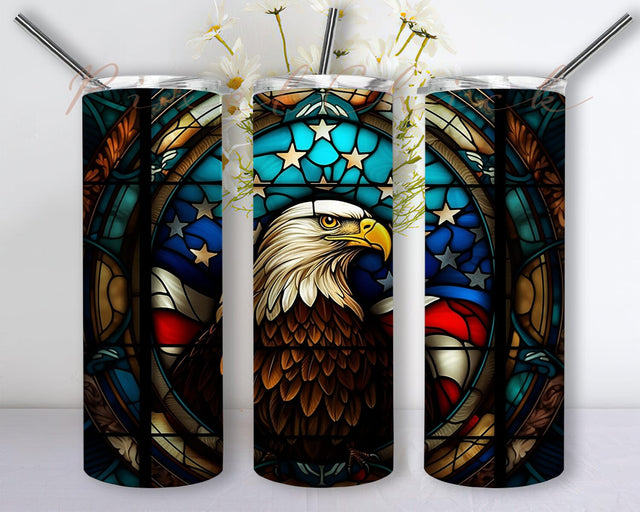 Eagle USA Army Veteran 20oz Skinny Tumbler Png, Soldier Tumbler, Eagle American Flag Tumbler, Memorial Day Png, Patriotic Tumbler, 4th Of July Tumbler Sublimation PixelChick 
