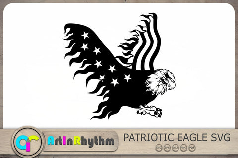Eagle With American Flag Svg, Bald Eagle Svg, Eagle Svg, Patriotic Svg SVG Artinrhythm shop 