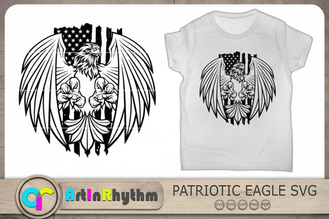 Eagle With American Flag Svg, Patriotic Svg, 4th of July Svg, USA Flag Svg SVG Artinrhythm shop 