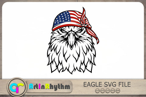 Eagle With Bandana Svg, Eagle Head Svg, 4th of July Svg, Patriotic Svg SVG Artinrhythm shop 