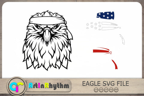 Eagle With Sunglasses Svg, Bald Eagle Svg, Patriotic Svg, USA Flag Svg SVG Artinrhythm shop 