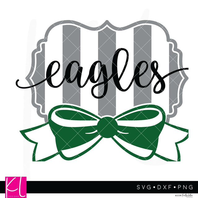 Eagles and Bow Wide Stripe Frame SVG Kelly Lollar Designs 
