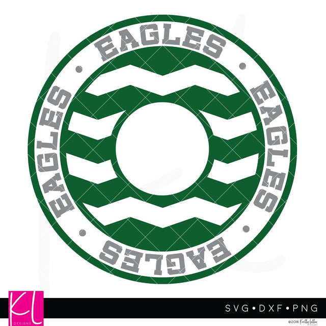 Eagles Chevron Monogram Frame SVG Kelly Lollar Designs 