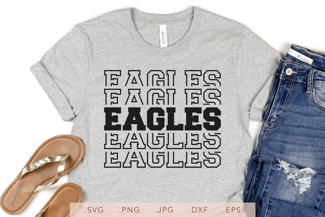 Eagles Stacked SVG DXF JPG PNG EPS | School Team Spirit | Team Shirt Sublimation SVG Nanda Bayu 