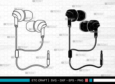 Earphone SVG, Headphone Svg, Headset Svg, Music Svg, Earphone Svg SVG ETC Craft 