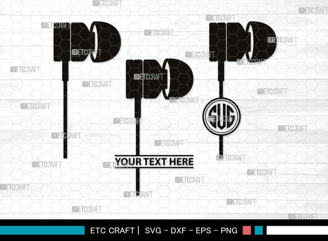 Earphones Monogram, Earphones Silhouette, Earphones SVG, Modern Audio Headset Svg, Headset Svg, Listening Svg, Headphone Svg, SB00493 SVG ETC Craft 