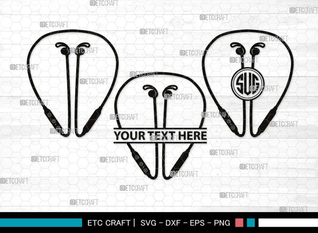 Earphones Monogram, Earphones Silhouette, Earphones SVG, Modern Audio Headset Svg, Headset Svg, Listening Svg, Headphone Svg, SB00493 SVG ETC Craft 