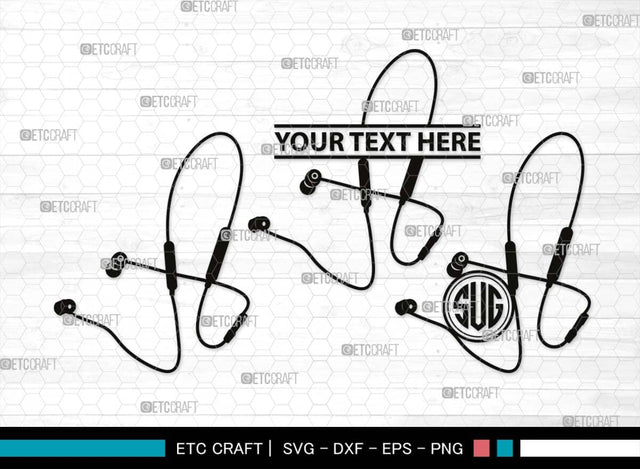 Earphones Monogram, Earphones Silhouette, Earphones SVG, Modern Audio Headset Svg, Headset Svg, Listening Svg, Headphone Svg, SB00493 SVG ETC Craft 