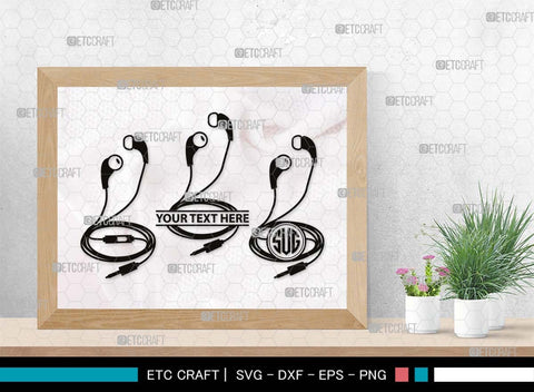 Earphones Monogram, Earphones Silhouette, Earphones SVG, Modern Audio Headset Svg, Headset Svg, Listening Svg, Headphone Svg, SB00493 SVG ETC Craft 