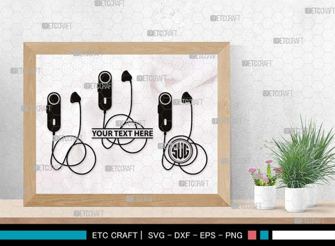 Earphones Monogram, Earphones Silhouette, Earphones SVG, Modern Audio Headset Svg, Headset Svg, Listening Svg, Headphone Svg, SB00493 SVG ETC Craft 