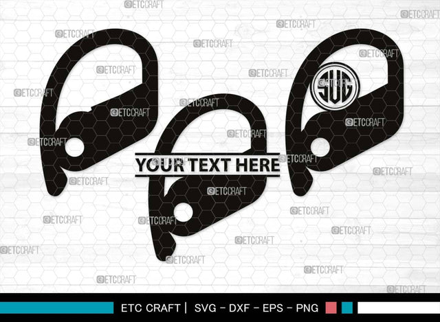 Earphones Monogram, Earphones Silhouette, Earphones SVG, Modern Audio Headset Svg, Headset Svg, Listening Svg, Headphone Svg, SB00493 SVG ETC Craft 
