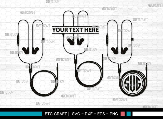 Earphones Monogram, Earphones Silhouette, Earphones SVG, Modern Audio Headset Svg, Headset Svg, Listening Svg, Headphone Svg, SB00493 SVG ETC Craft 