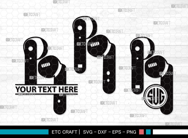 Earphones monogram SVG | Headphone Svg | Music Svg | Headset Svg | Earphones Clipart SVG ETC Craft 