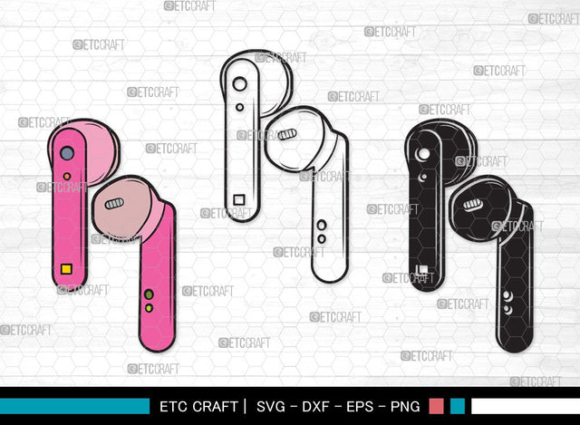 Earphones monogram SVG | Headphone Svg | Music Svg | Headset Svg | Earphones Clipart SVG ETC Craft 