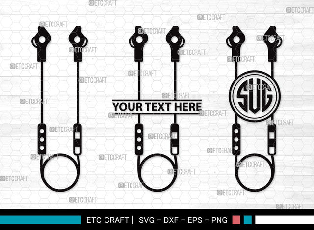 Earphones monogram SVG | Headphone Svg | Music Svg | Headset Svg | Earphones Clipart SVG ETC Craft 