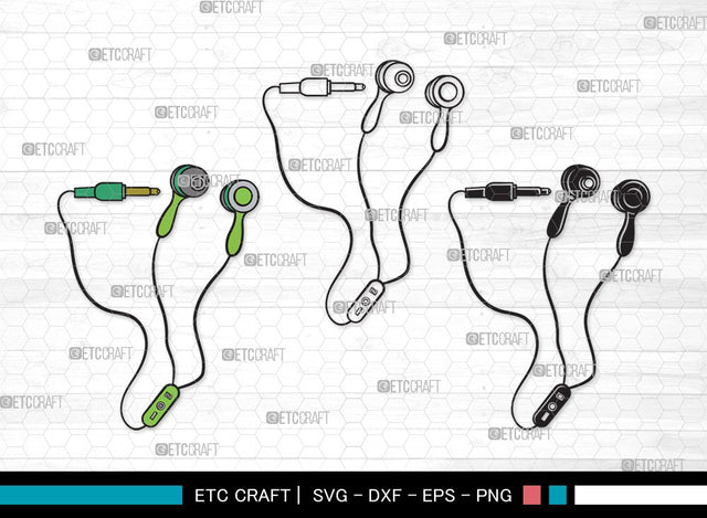 Earphones SVG | Headphone Svg | Music Svg | Headset Svg | Earphones Clipart SVG ETC Craft 