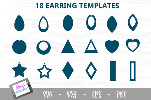 Earring Bundle - 18 Earring Templates SVG Stacy's Digital Designs 