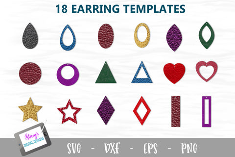 Earring Bundle - 18 Earring Templates SVG Stacy's Digital Designs 