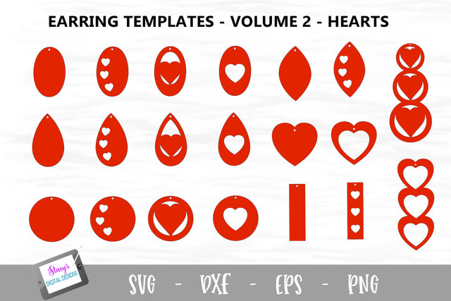 Earring Bundle - Vol. 2 - 20 Earring Templates SVG Stacy's Digital Designs 