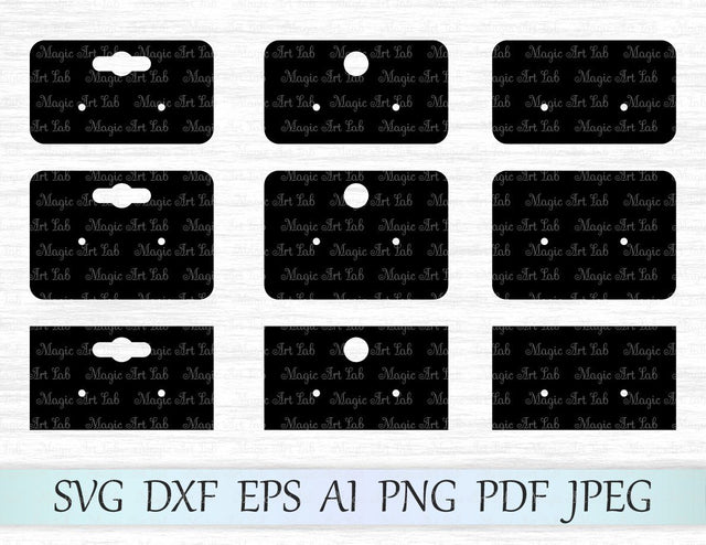 Earring display cards cut files SVG MagicArtLab 