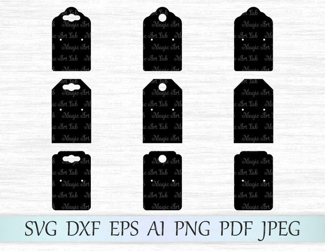 Earring display cards cut files SVG MagicArtLab 
