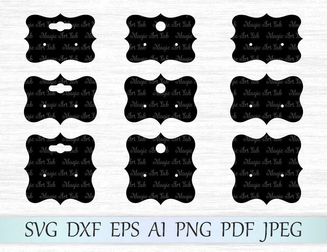 Earring display cards cut files SVG MagicArtLab