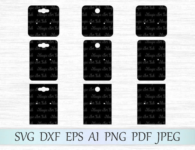 Earring display cards cut files SVG MagicArtLab 