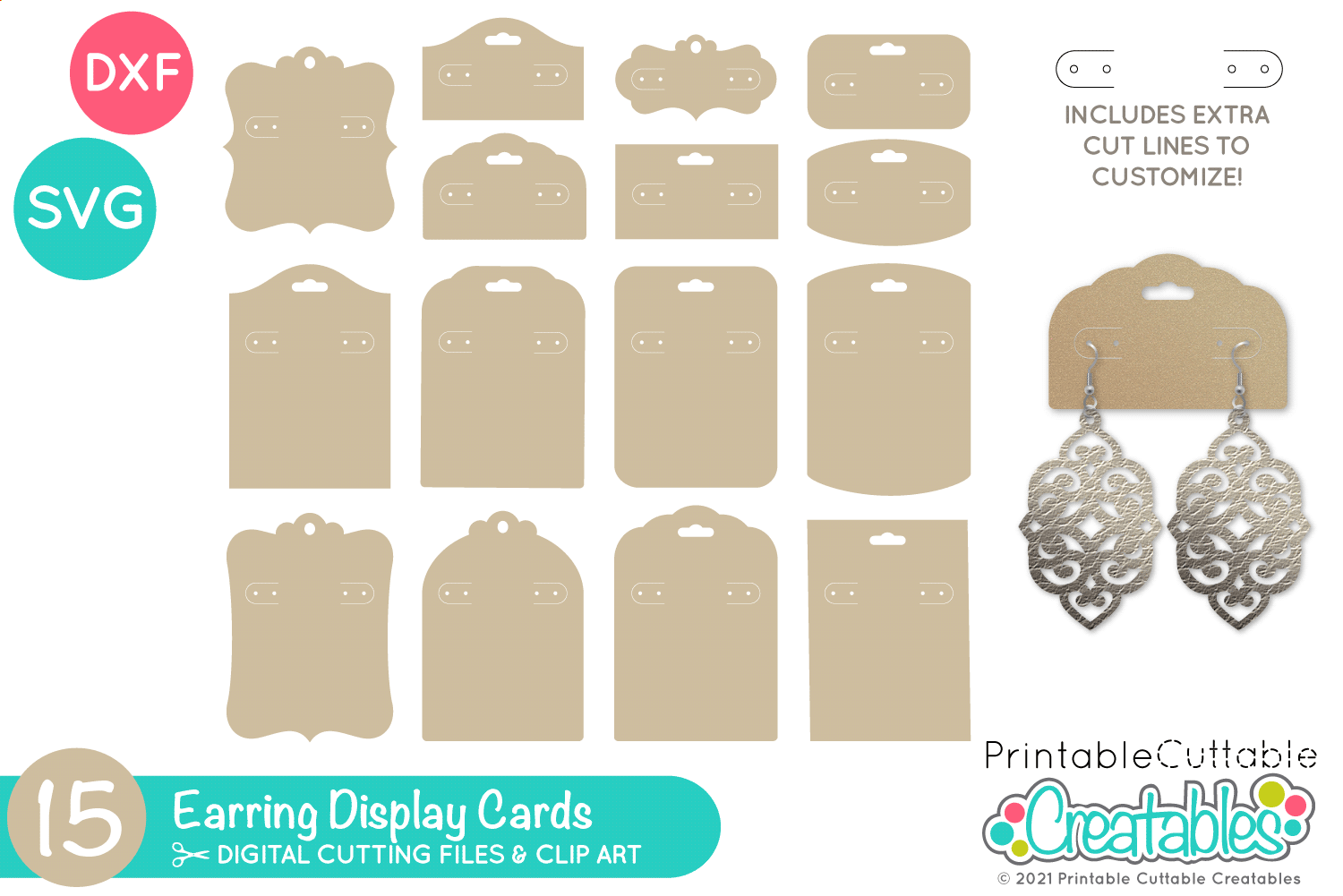 EARRING DISPLAY CARDS SVG BUNDLE Graphic by Hello Talii · Creative Fabrica